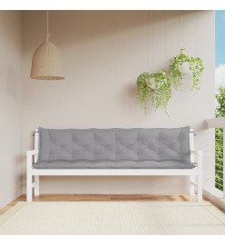 Coussins de banc de jardin 2 pcs gris 200x50x7 cm tissu Oxford