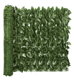 Écran de balcon avec feuilles vert foncé 600x75 cm