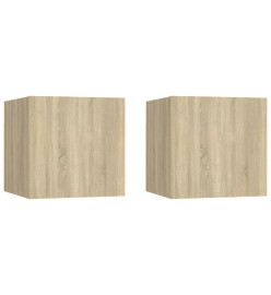 Meubles TV muraux 2 pcs Chêne sonoma 30,5x30x30 cm