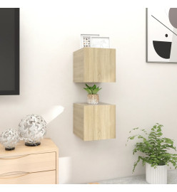 Meubles TV muraux 2 pcs Chêne sonoma 30,5x30x30 cm