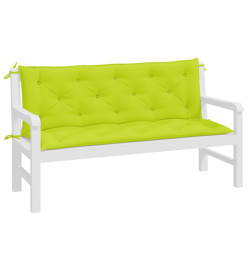 Coussins de banc de jardin 2 pcs vert vif tissu Oxford