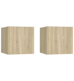 Tables de chevet 2 pcs Chêne sonoma 30,5x30x30 cm Aggloméré