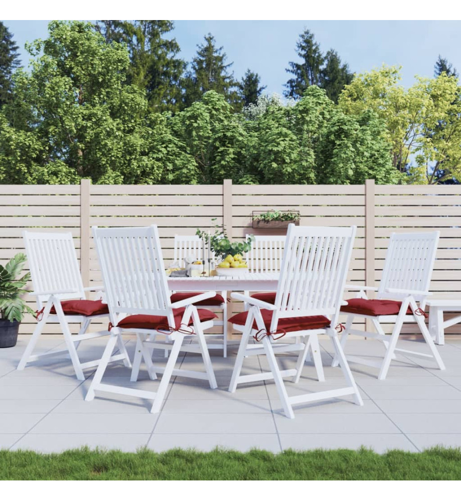 Coussins de chaise 6 pcs rouge bordeaux 40x40x7 cm tissu oxford Coussins de chaise 6 pcs rouge bordeaux 40x40x7 cm tissu oxford