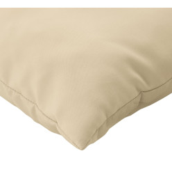 Coussins de palette 2 pcs beige tissu oxford