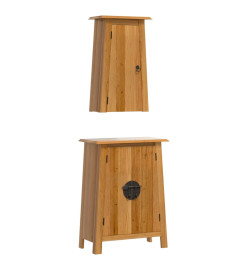 Ensemble de meubles de salle de bain 2 pcs bois de pin massif