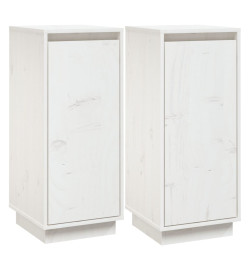 Buffets 2 pcs Blanc 31,5x34x75 cm Bois massif de pin