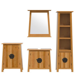 Ensemble de meubles de salle de bain 4 pcs bois de pin massif