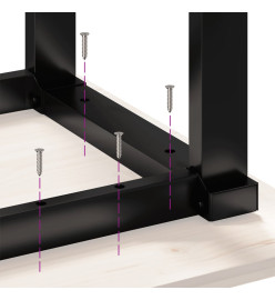 Pieds de table basse cadre en O 60x40x38 cm fonte