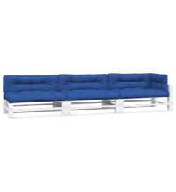 Coussins de palette 7 pcs bleu royal tissu