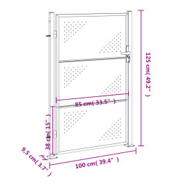 Portail de jardin 100x125 cm acier inoxydable