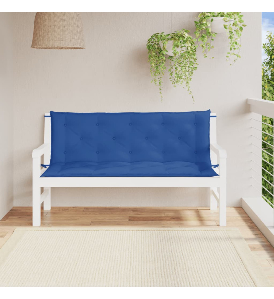 Coussins de banc de jardin 2 pcs bleu 150x50x7 cm tissu Oxford Coussins de banc de jardin 2 pcs bleu 150x50x7 cm tissu Oxford