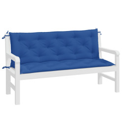 Coussins de banc de jardin 2 pcs bleu 150x50x7 cm tissu Oxford