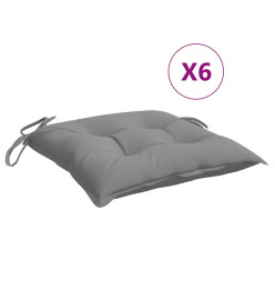 Coussins de chaise 6 pcs gris 50x50x7 cm tissu oxford