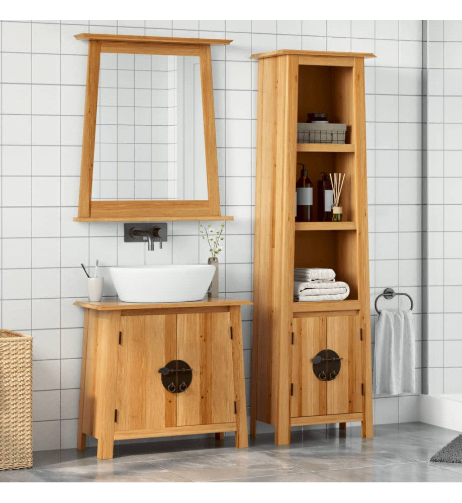 Ensemble de meubles de salle de bain 3 pcs bois de pin massif