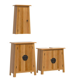 Ensemble de meubles de salle de bain 3 pcs bois de pin massif