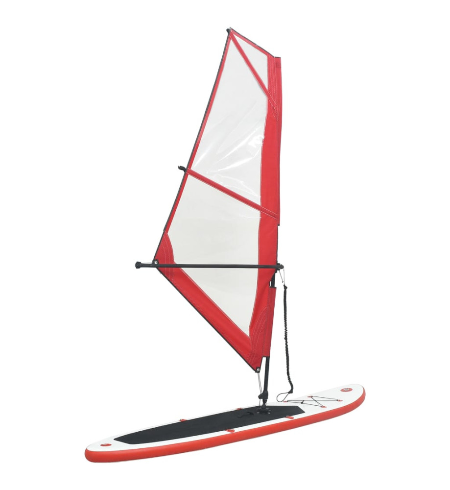 Ensemble de planche SUP gonflable avec voile Rouge et blanc