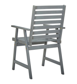 Chaises à dîner d'extérieur 2 pcs avec coussins Acacia massif
