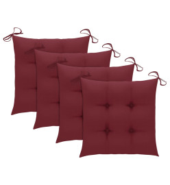 Chaises à dîner de jardin avec coussins 3 pcs Acacia massif