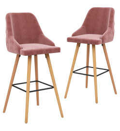 Tabourets de bar lot de 2 rose velours