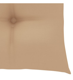 Chaises de jardin 4 pcs avec coussins beige Bois de teck solide