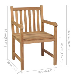 Chaises de jardin 4 pcs avec coussins beige Bois de teck solide