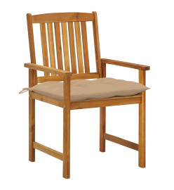 Chaises de jardin avec coussins 8 pcs Bois d'acacia solide