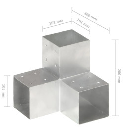 Connecteur de poteau Forme en Y Métal galvanisé 101x101 mm