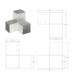 Connecteur de poteau Forme en Y Métal galvanisé 101x101 mm