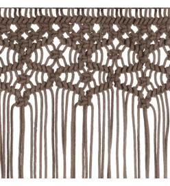 Rideau en macramé Taupe 140x240 cm Coton