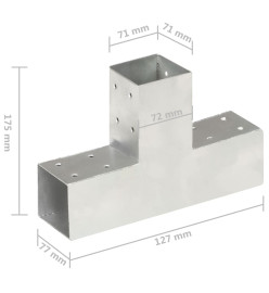 Connecteur de poteau Forme en T Métal galvanisé 71x71 mm