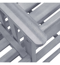 Chaises de jardin avec table à thé et coussins Acacia solide