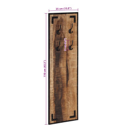 Porte-manteau 35x8x110 cm bois de manguier massif brut