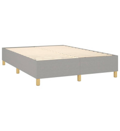 Lit à sommier tapissier avec matelas Gris clair 140x190cm Tissu