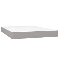 Lit à sommier tapissier avec matelas Gris clair 140x190cm Tissu