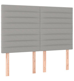 Lit à sommier tapissier avec matelas Gris clair 140x190cm Tissu