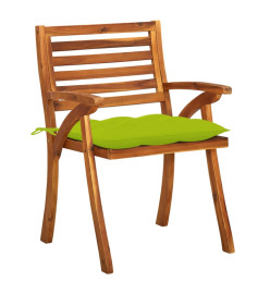 Chaises de jardin avec coussins 8 pcs Bois d'acacia solide