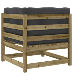Salon de jardin 9 pcs avec coussins bois de pin imprégné