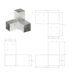 Connecteur de poteau Forme en Y Métal galvanisé 81x81 mm