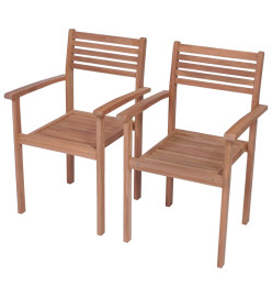 Chaises de jardin 2 pcs avec coussins noir Bois de teck massif