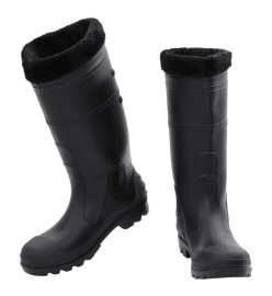 Bottes de pluie avec chaussettes amovibles noir taille 41 PVC