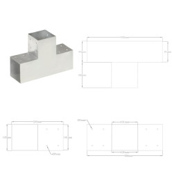 Connecteur de poteau Forme en T Métal galvanisé 101x101 mm