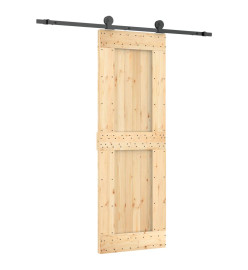 Porte coulissante et kit de quincaillerie 70x210 cm pin massif