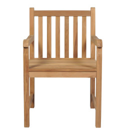 Chaises de jardin 8 pcs avec coussins vert vif Teck solide