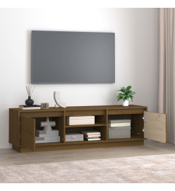 Meuble TV Marron miel 140x35x40 cm Bois de pin massif