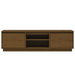 Meuble TV Marron miel 140x35x40 cm Bois de pin massif