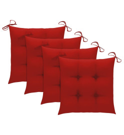 Chaises à dîner de jardin avec coussins 3 pcs Acacia massif