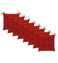 Chaises de jardin 8 pcs avec coussins Bois de teck massif