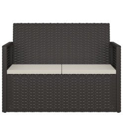 Banc de jardin avec coussins Noir 105 cm Résine tressée