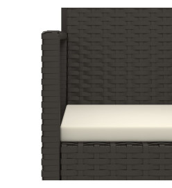 Banc de jardin avec coussins Noir 105 cm Résine tressée