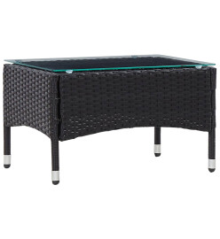 Salon de jardin 2 pcs avec coussin Résine tressée Noir